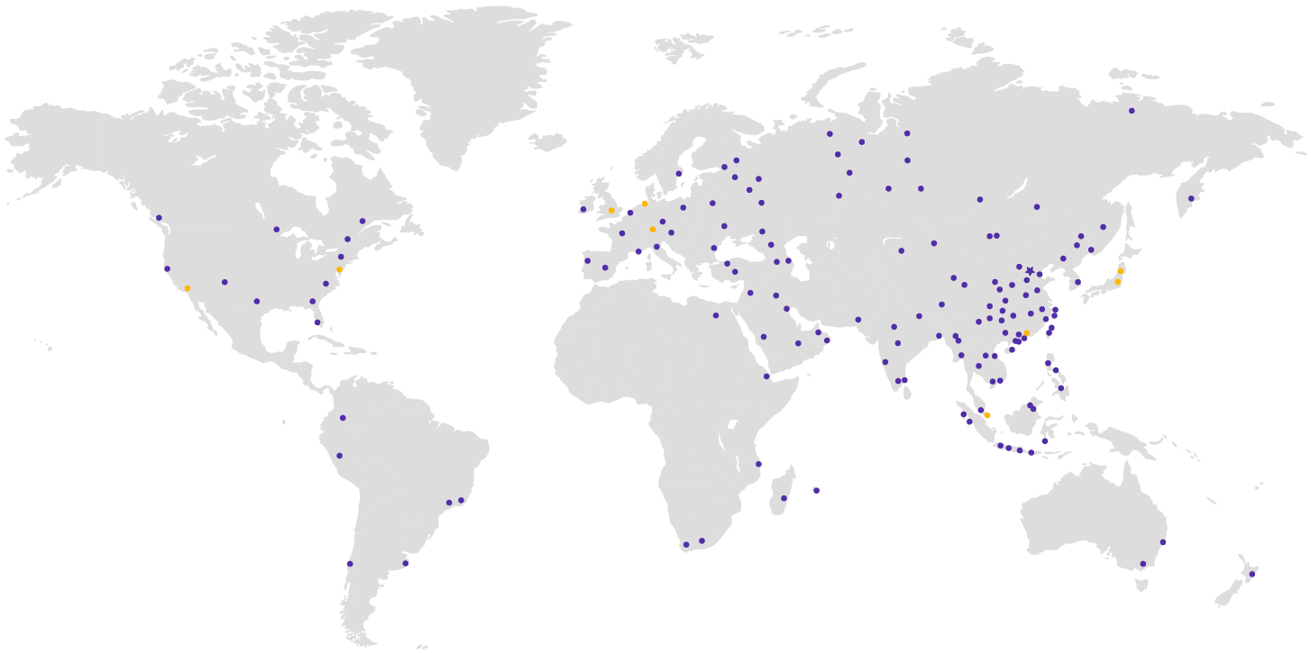 Global Node Map of CDNetworks